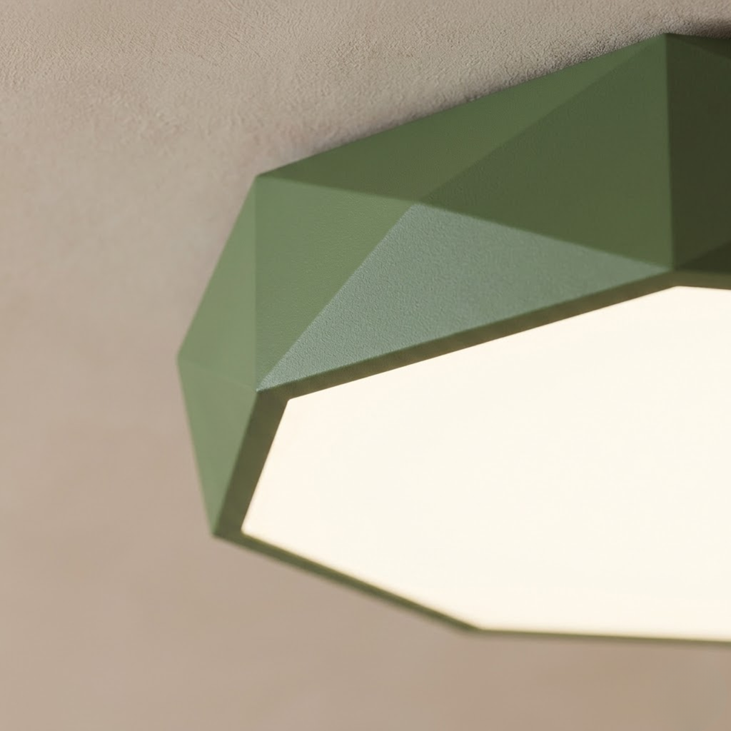 Geometrisk LED loftlampe med integreret lys fladt ottekantet design | Yvette