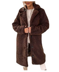 Lang teddy trenchcoat med blød struktur klassisk lukning og varme | Amélie