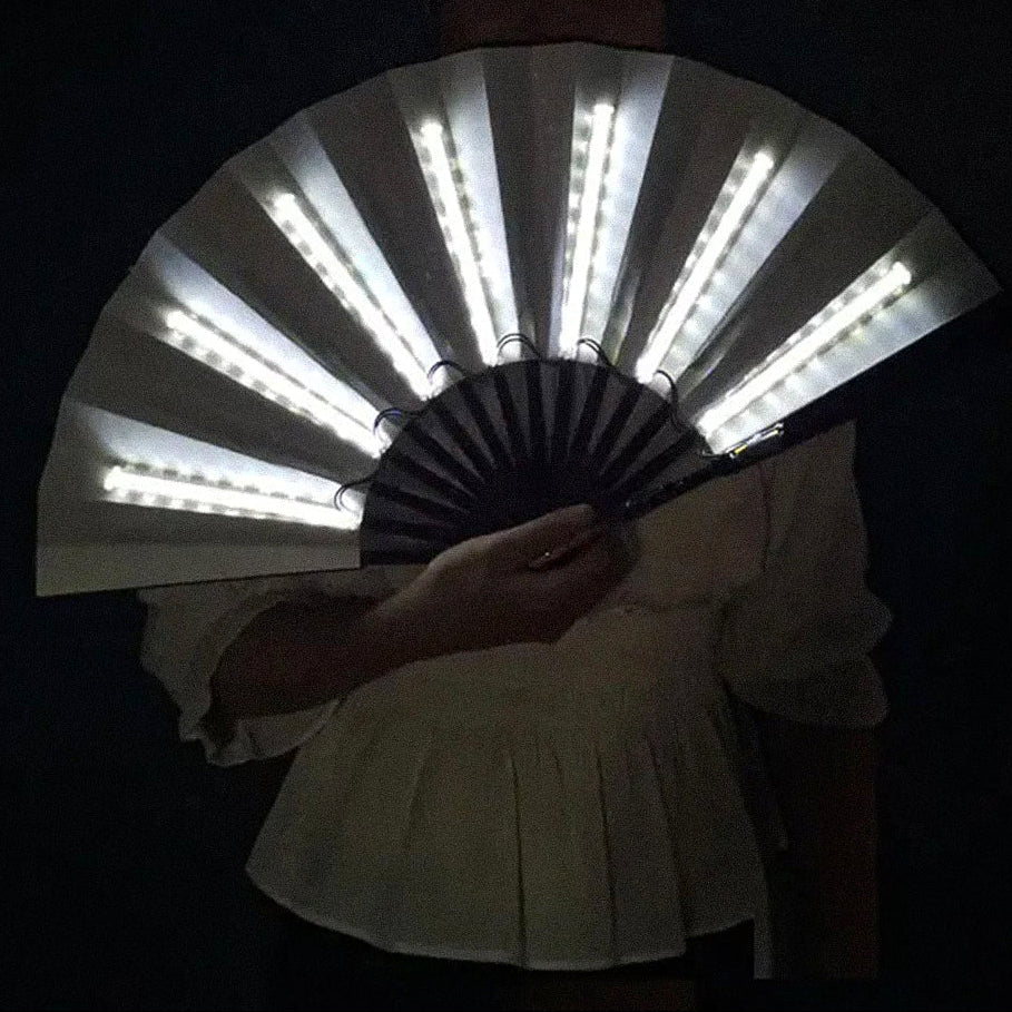 Foldbar håndventilator med LED-lys batteridrift og kompakt design til rejser | Basile