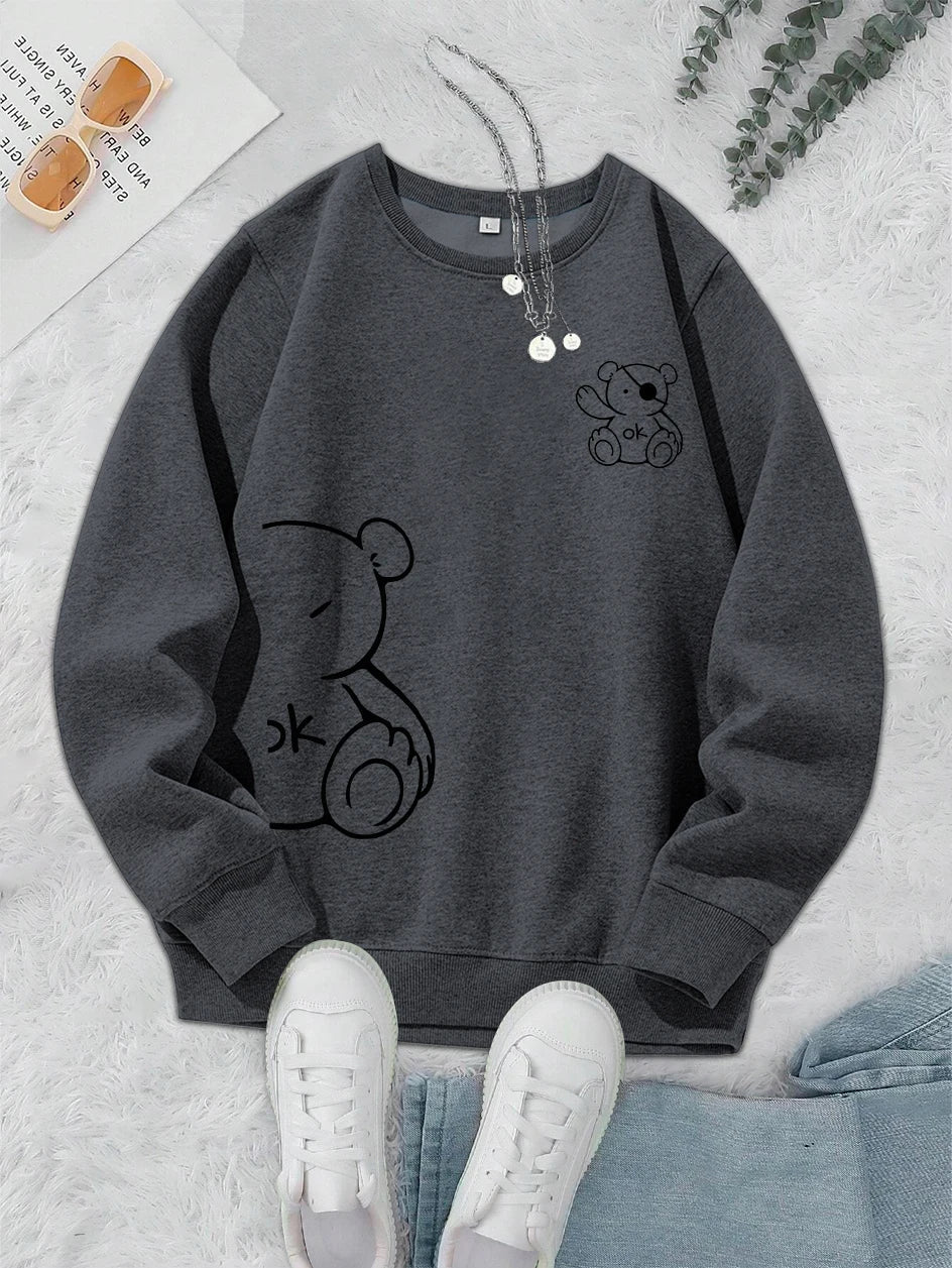 CatLine Unisex Sweater med Katteprint – Oversized Trøje i Casual Stil