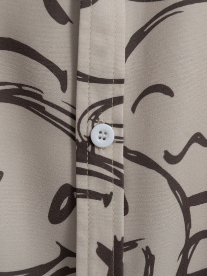 Kortærmet Skjorte Print Komfort Pasform Casual | Ravion