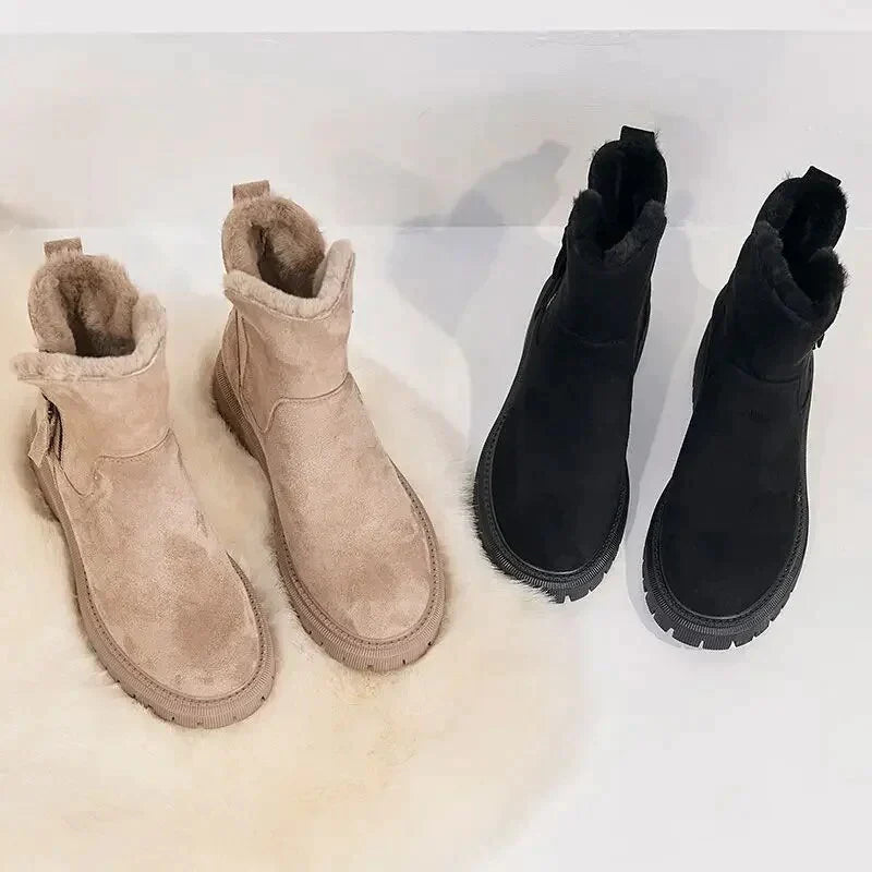 Forede vinterstøvler til kvinder med kunstpels slip-on og gummisål | Océane