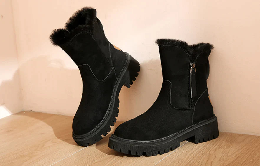 Forede vinterstøvler til kvinder med kunstpels slip-on og gummisål | Océane