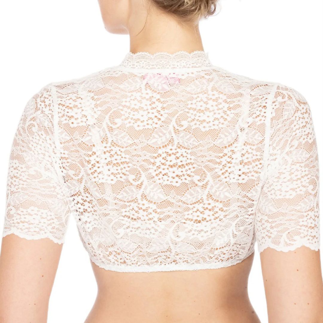 Dirndl Bluse Blonde Cropped Hjerteudskæring Oktoberfest Dame | Arianna