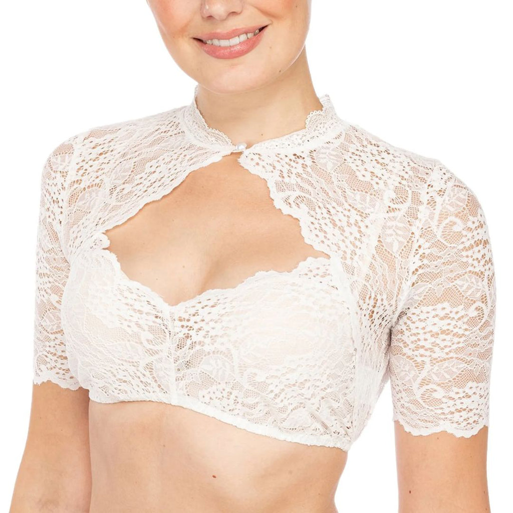 Dirndl Bluse Blonde Cropped Hjerteudskæring Oktoberfest Dame | Arianna