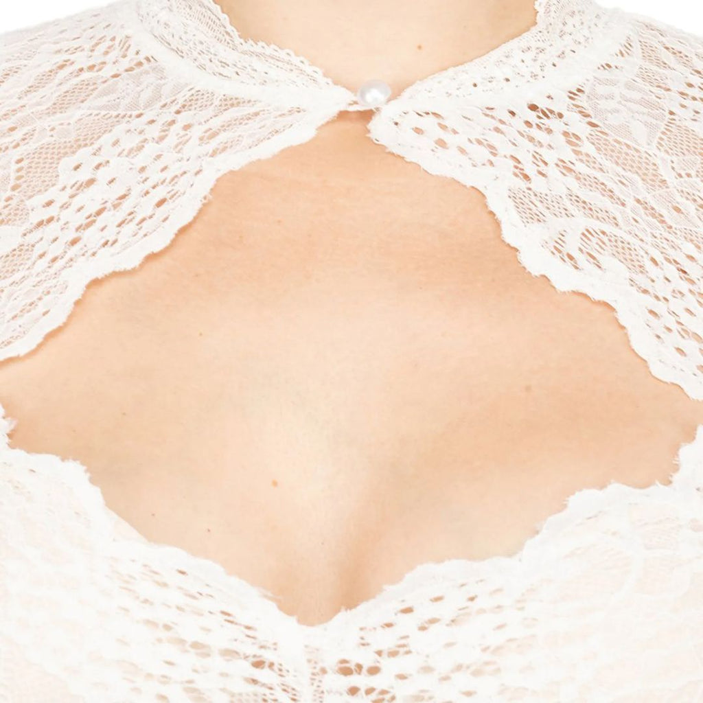 Dirndl Bluse Blonde Cropped Hjerteudskæring Oktoberfest Dame | Arianna