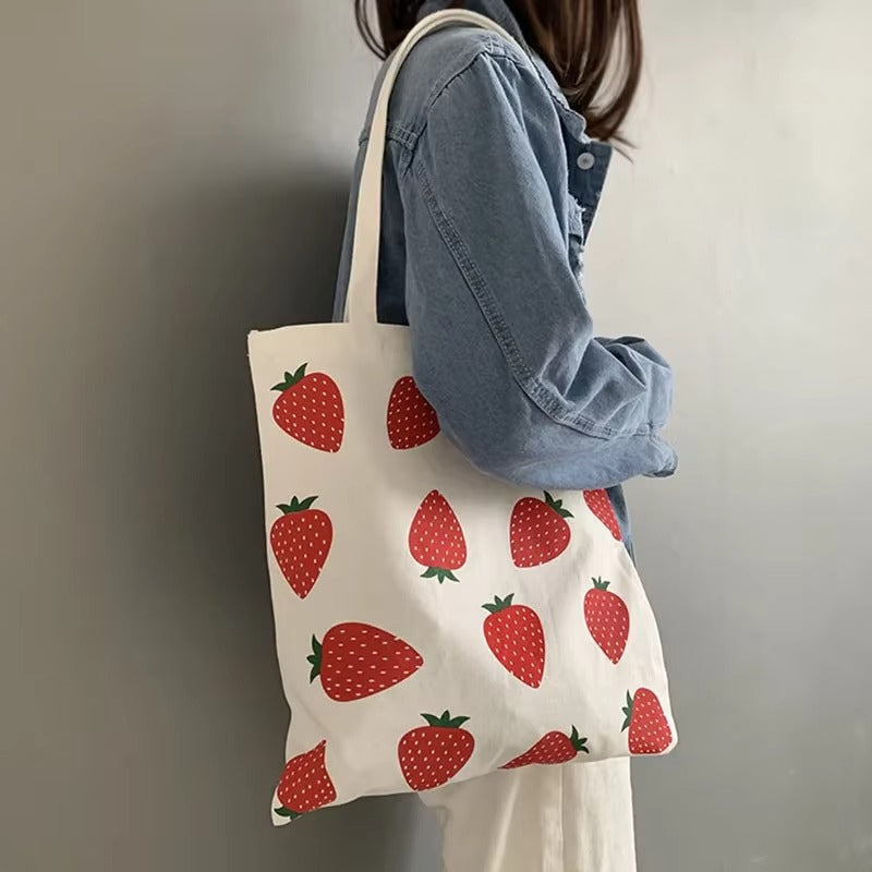 Tote taske print canvas lynlås daglig | Isadora