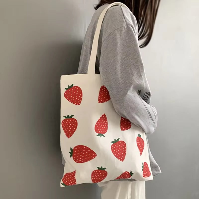 Tote taske print canvas lynlås daglig | Isadora