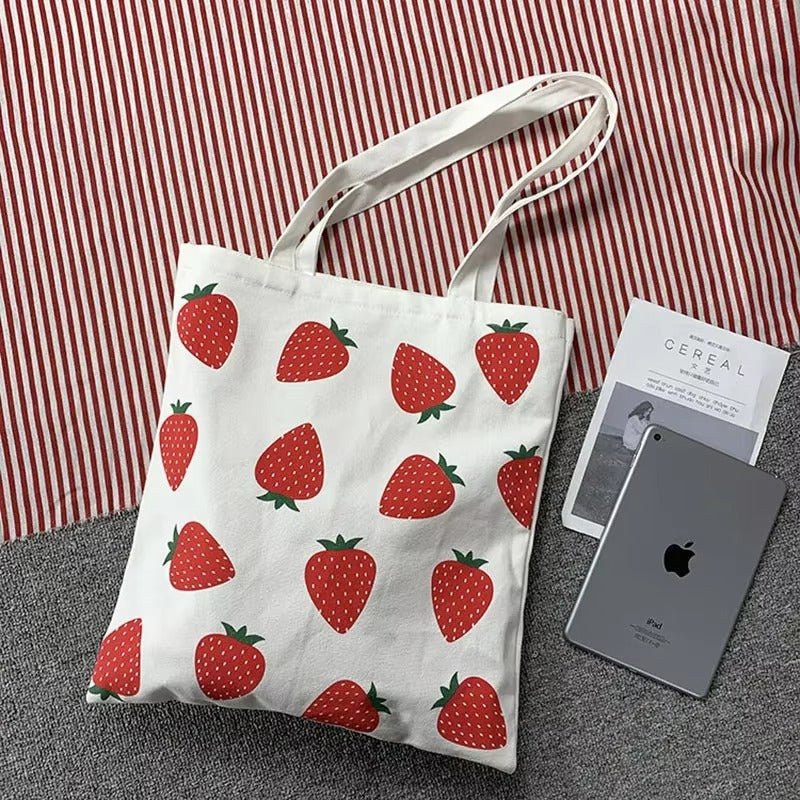Tote taske print canvas lynlås daglig | Isadora