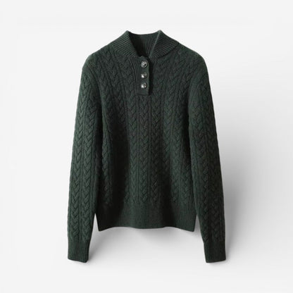 Striktrøje Knaplukning Slim Fit Strik Komfort | Elvarn