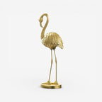 Dekorativ flamingostatue i resin med gylden finish til hjemmet | Émilie