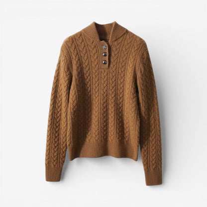 Striktrøje Knaplukning Slim Fit Strik Komfort | Elvarn