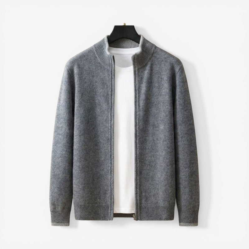 Sweater slim fit uld lynlås daglig | Santoro