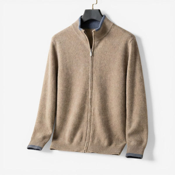 Sweater slim fit uld lynlås daglig | Santoro