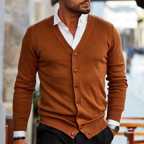 Cardigan V-hals Med Knapper Elegant Komfort | Norvik
