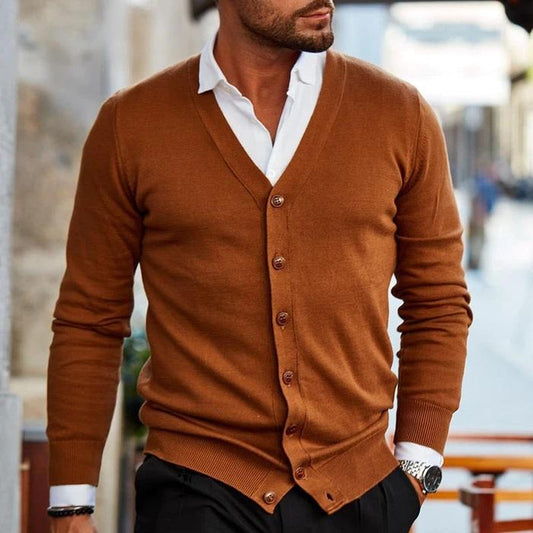 Cardigan V-hals Med Knapper Elegant Komfort | Norvik