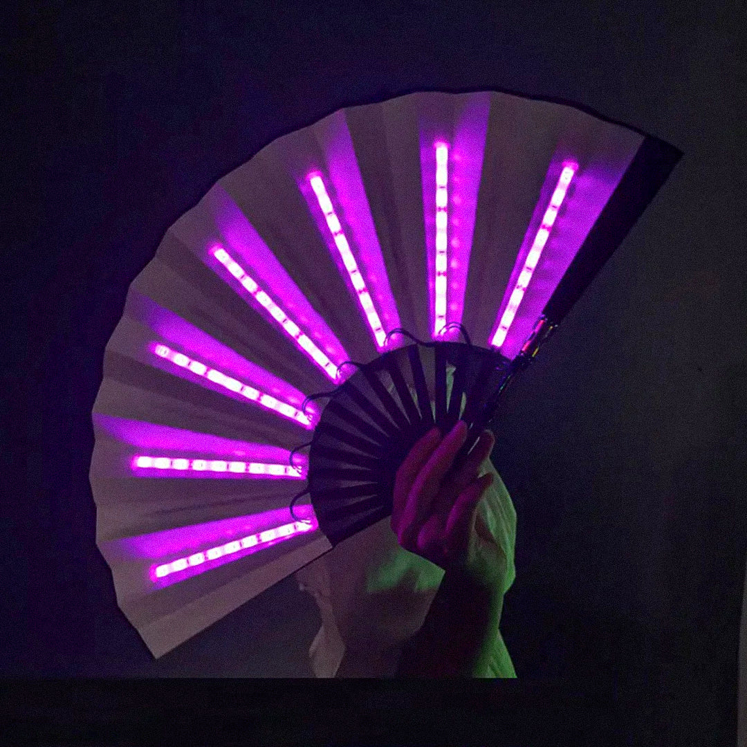 Foldbar håndventilator med LED-lys batteridrift og kompakt design til rejser | Basile