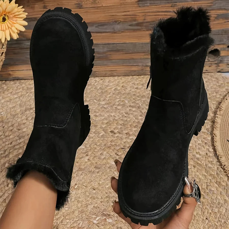 Forede vinterstøvler til kvinder med kunstpels slip-on og gummisål | Océane