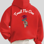 Oversized Hoodie Rose Print Blød Bomuldsblanding Streetwear Komfort | Rovix