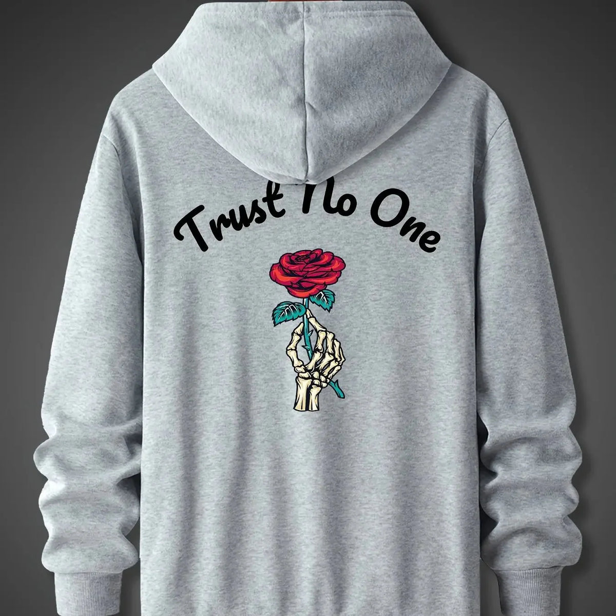 Oversized Hoodie Rose Print Blød Bomuldsblanding Streetwear Komfort | Rovix
