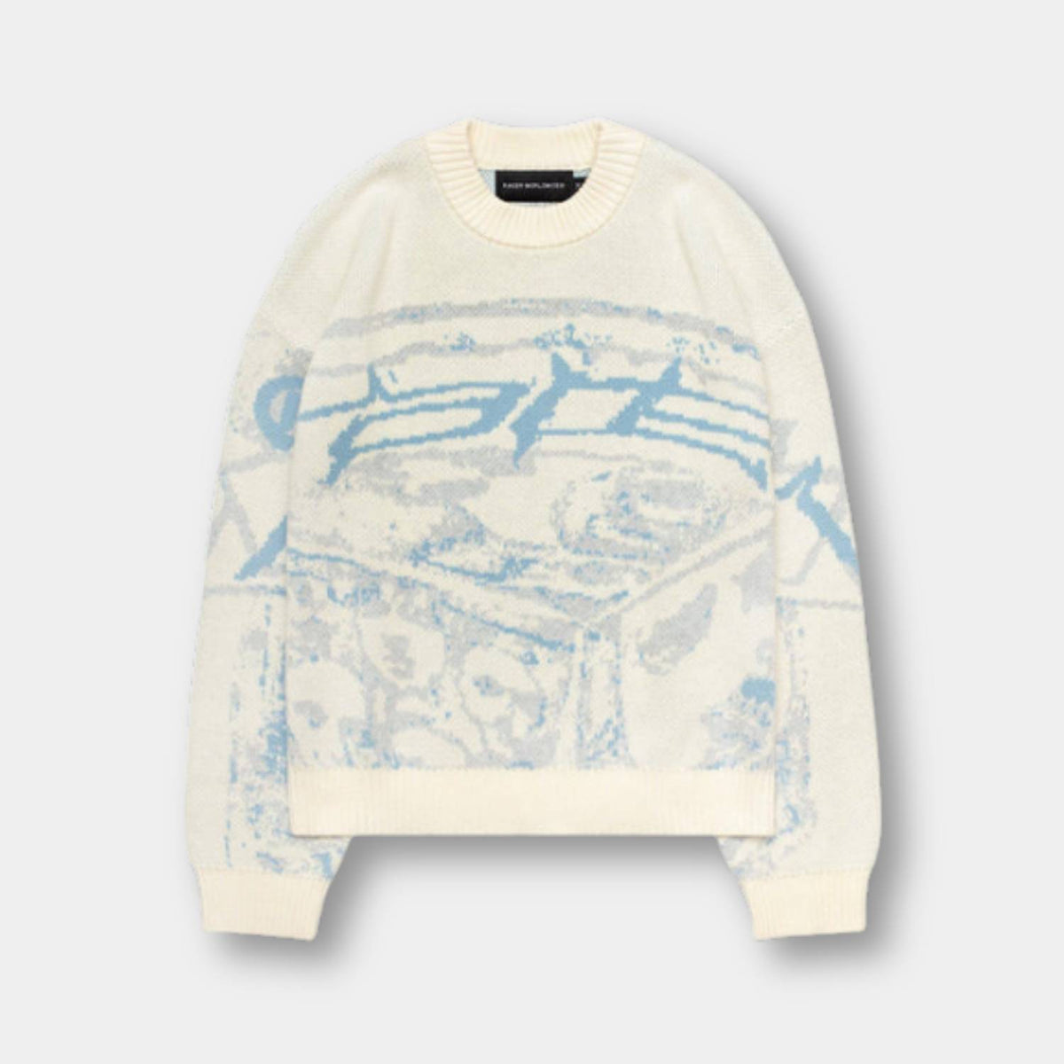 Strik Sweater Oversized Pasform Grafisk Design Blød Kvalitet | Norvyn