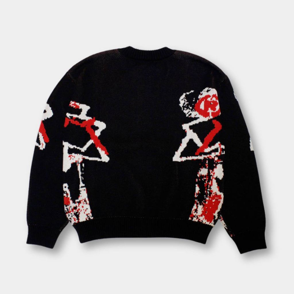 Strik Sweater Oversized Pasform Grafisk Design Blød Kvalitet | Norvyn