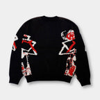 Strik Sweater Oversized Pasform Grafisk Design Blød Kvalitet | Norvyn
