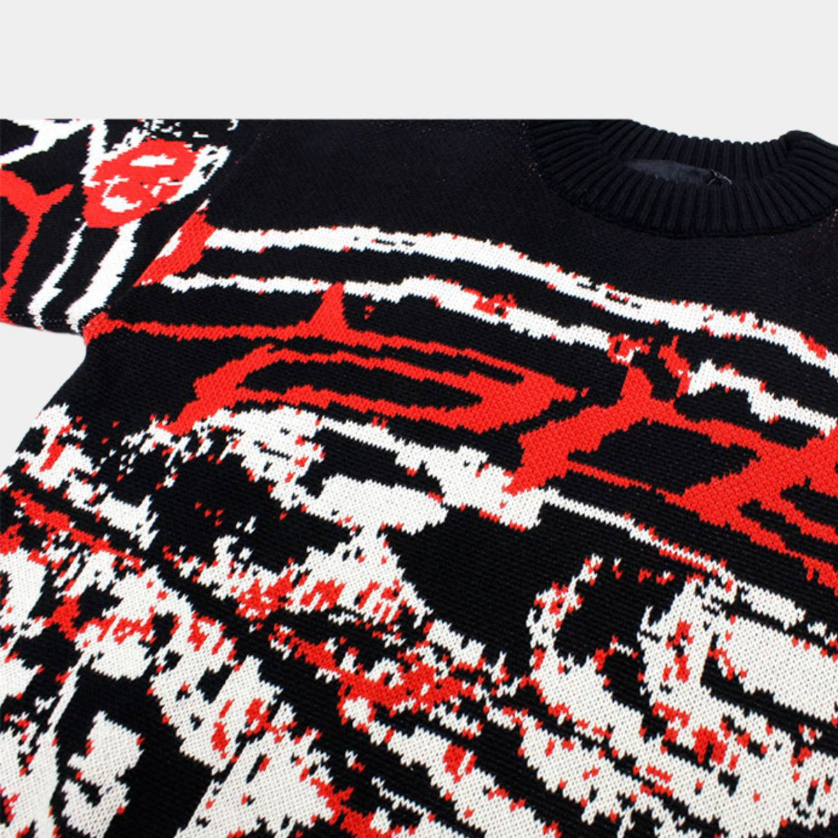 Strik Sweater Oversized Pasform Grafisk Design Blød Kvalitet | Norvyn