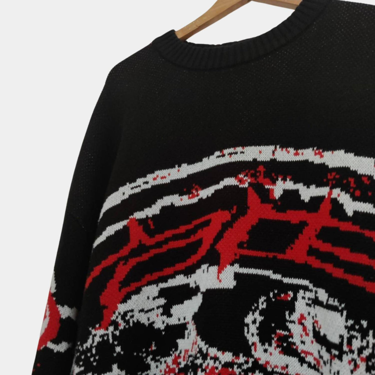 Strik Sweater Oversized Pasform Grafisk Design Blød Kvalitet | Norvyn