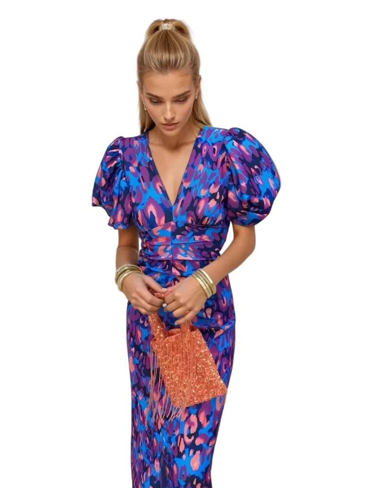 Midikjole Farverigt Print Sommerstil | Falken