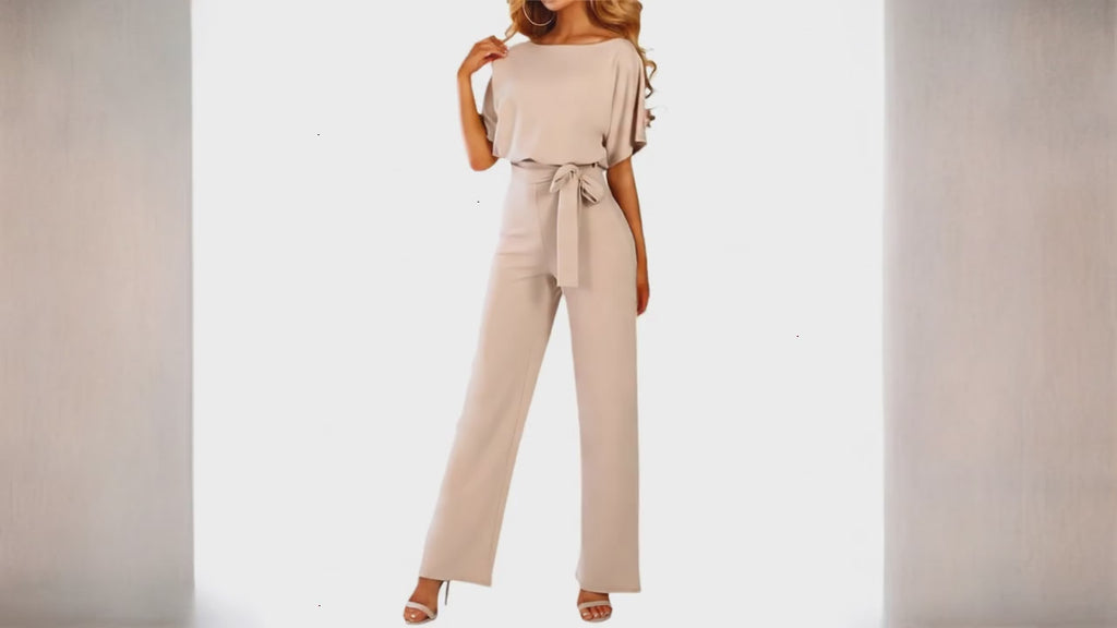 Jumpsuit med Elegant Taljebånd Sommer Pasform | Velmira