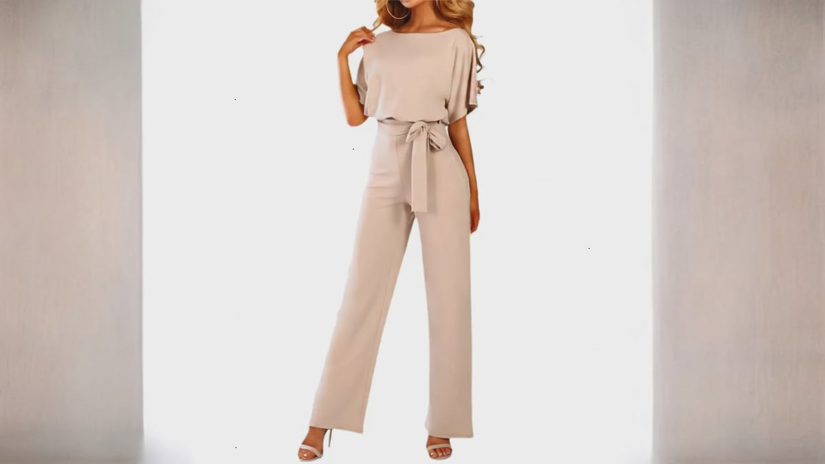 Jumpsuit med Elegant Taljebånd Sommer Pasform | Velmira