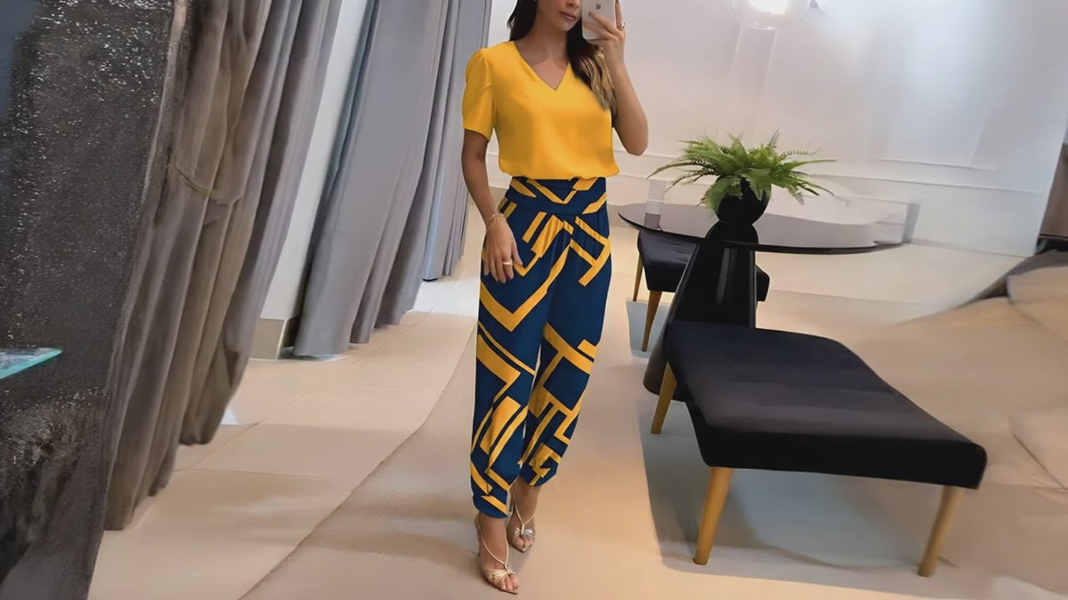 Bluse og Bukser Sæt Elegant Komfort Polyester | Velmora