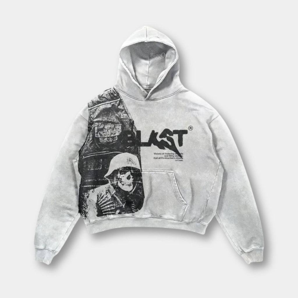 Unisex hoodie med grafisk print hætte og afslappet streetwear-design | Noah