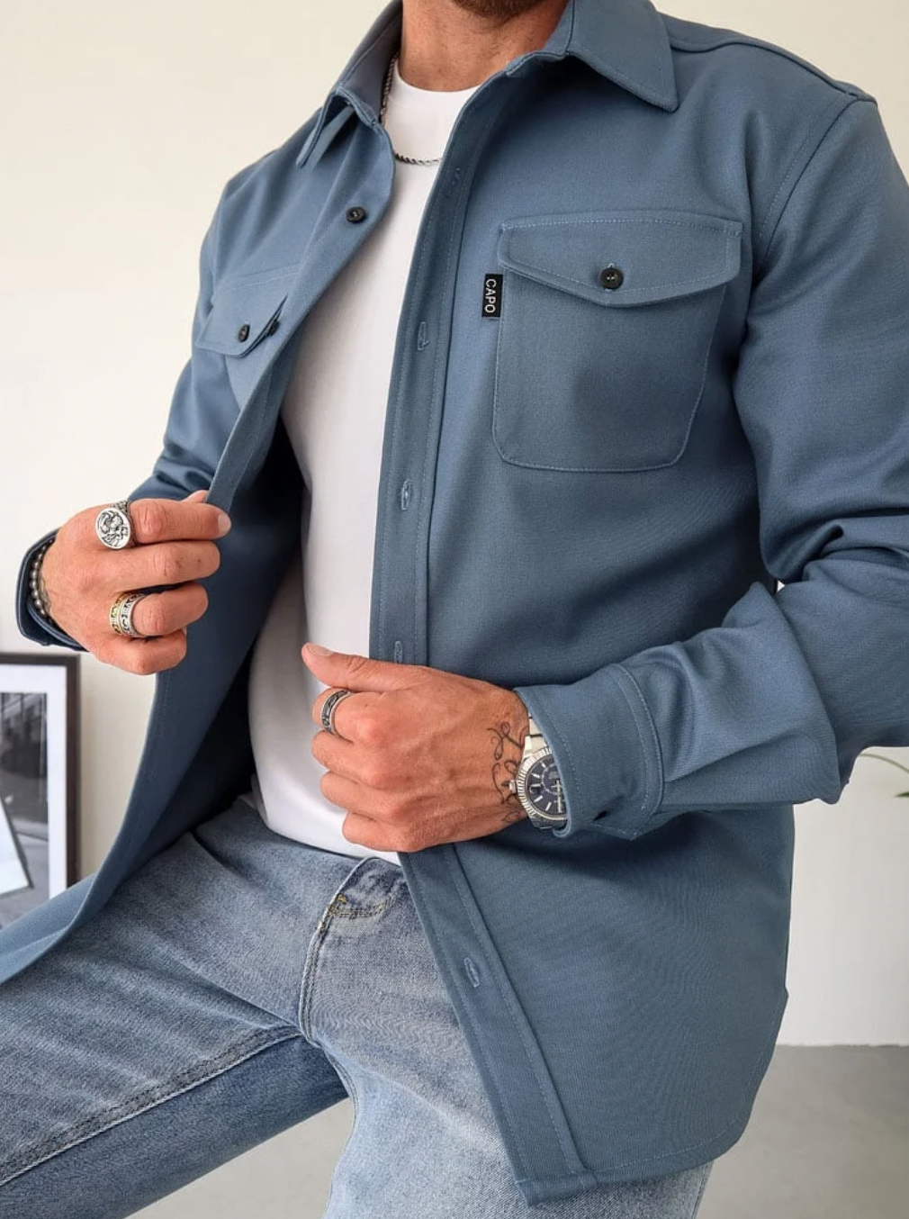 Skjorte Åndbar Bomuldsmix Klassisk Komfort Casual | Veyron