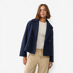 Cropped Jakke Dobbeltknap Polyester Casual | Marvello