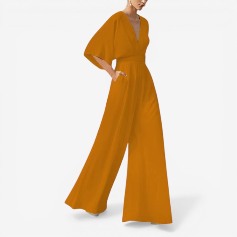 Jumpsuit Loose Fit V-hals Casual Comfort | Virela