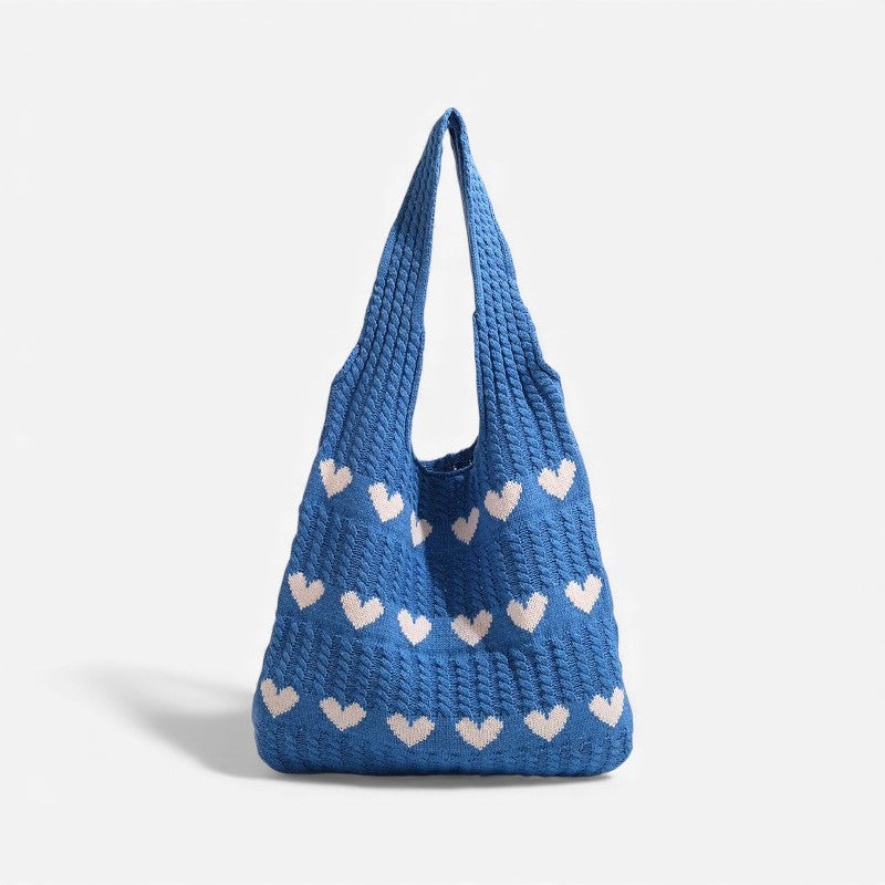 Tote taske broderet hjerte polyester daglig | Lucero