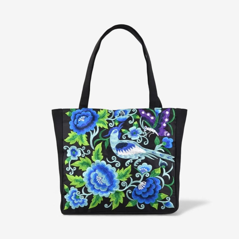 Tote taske med broderi og struktureret canvas design | Estrella