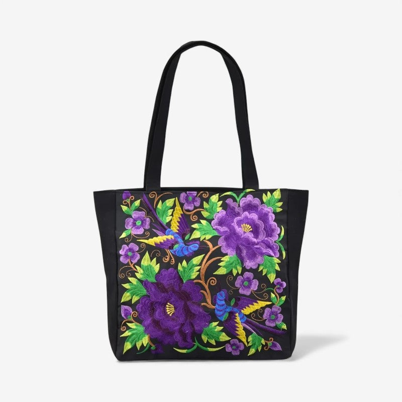 Tote taske med broderi og struktureret canvas design | Estrella