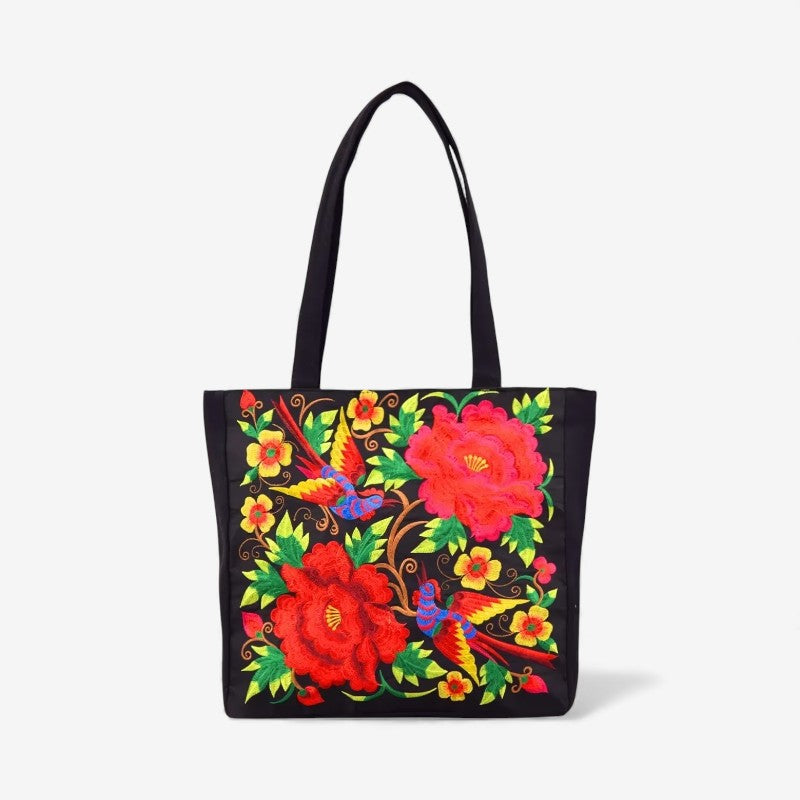 Tote taske med broderi og struktureret canvas design | Estrella