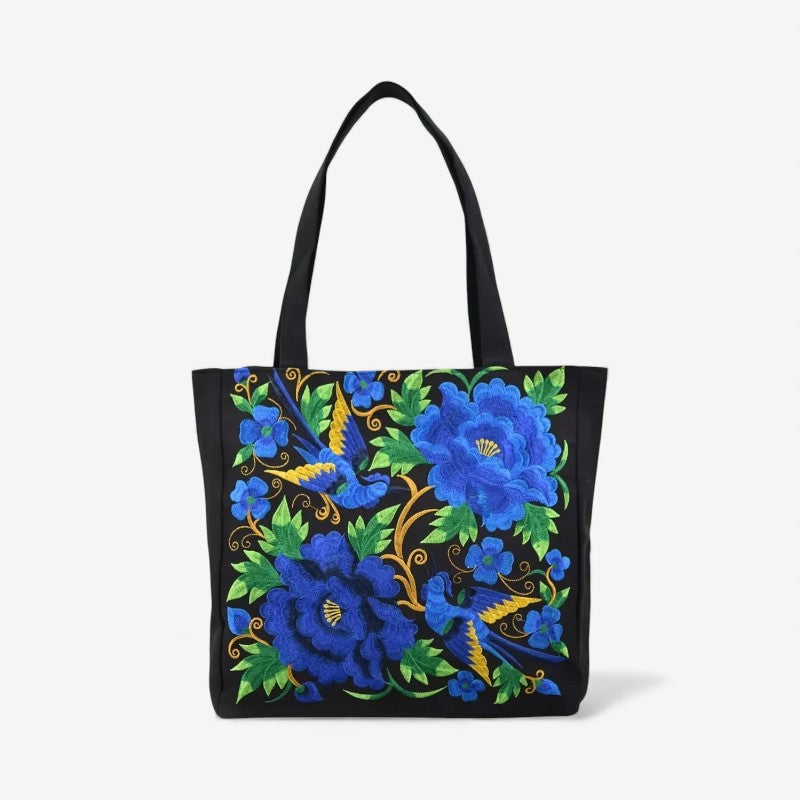 Tote taske med broderi og struktureret canvas design | Estrella