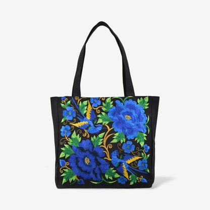 Tote taske med broderi og struktureret canvas design | Estrella