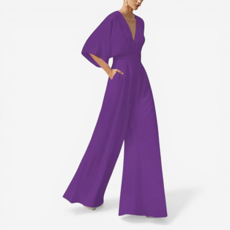 Jumpsuit Loose Fit V-hals Casual Comfort | Virela