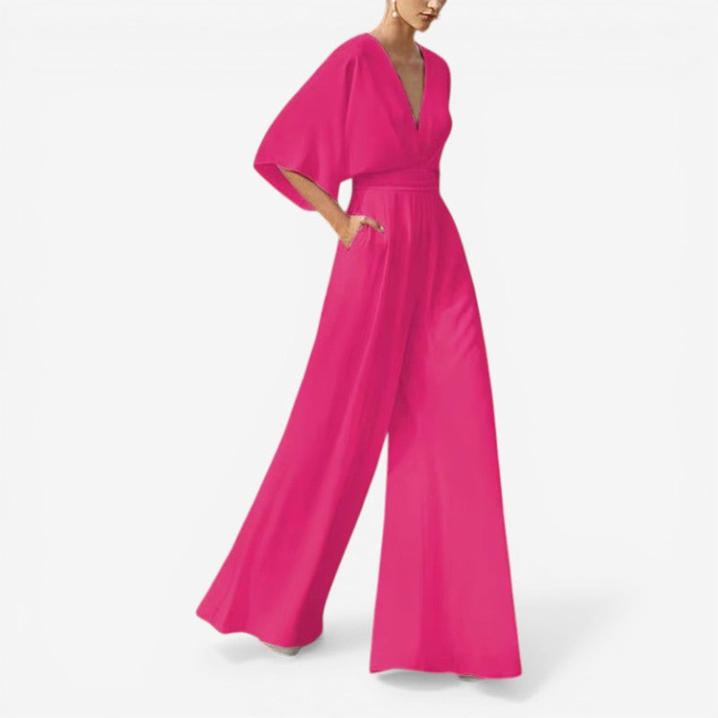Jumpsuit Loose Fit V-hals Casual Comfort | Virela