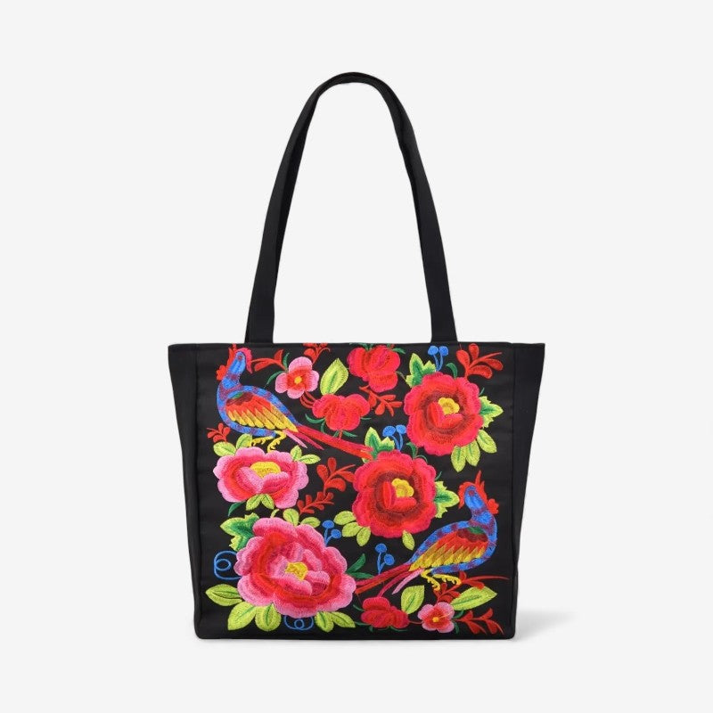 Tote taske med broderi og struktureret canvas design | Estrella