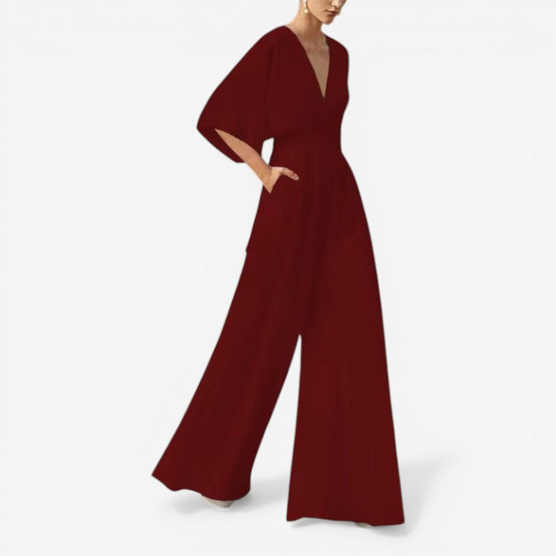 Jumpsuit Loose Fit V-hals Casual Comfort | Virela