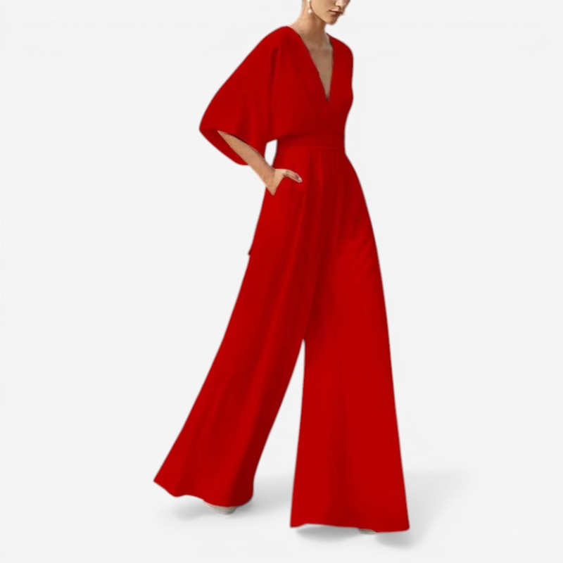 Jumpsuit Loose Fit V-hals Casual Comfort | Virela