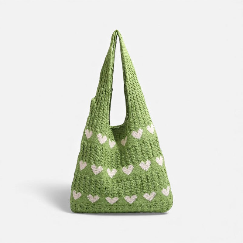Tote taske broderet hjerte polyester daglig | Lucero