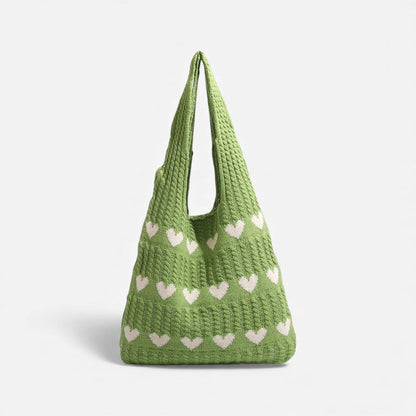 Tote taske broderet hjerte polyester daglig | Lucero